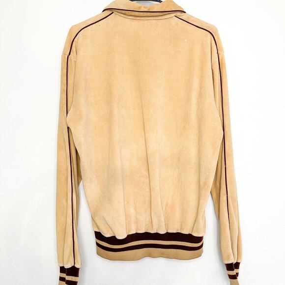 Saturdays in California Vintage 1970s Retro Top Long Sleeve Pullover Beige Brown - Picture 3 of 5